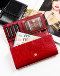 Skórzany portfel damski na karty z ochroną RFID — Peterson