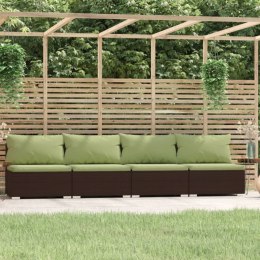  4-osobowa sofa ogrodowa z poduszkami, polirattan, brązowa Lumarko!