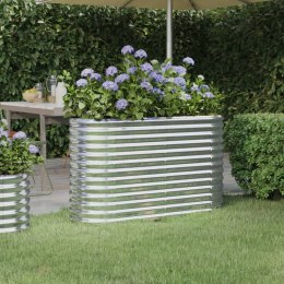  Donica ogrodowa, malowana proszkowo stal, 114x40x68 cm, srebrna Lumarko!