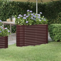  Donica ogrodowa z malowanej proszkowo stali, 114x40x68 cm, brąz Lumarko!