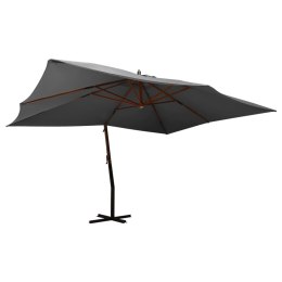  Wiszący parasol z drewnianym słupkiem, 400x300 cm, antracytowy Lumarko!