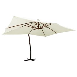  Wiszący parasol z drewnianym słupkiem, 400x300 cm, piaskowy Lumarko!