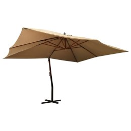 Wiszący parasol z drewnianym słupkiem, 400x300 cm, taupe Lumarko!