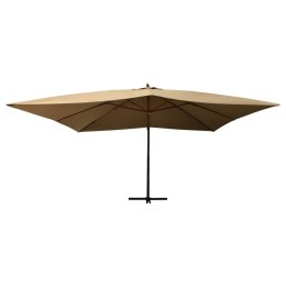  Wiszący parasol z drewnianym słupkiem, 400x300 cm, taupe Lumarko!