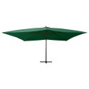  Wiszący parasol z drewnianym słupkiem, 400x300 cm, zielony Lumarko!
