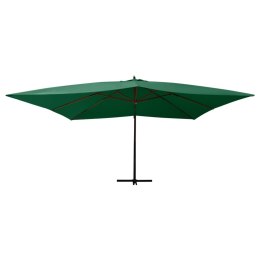  Wiszący parasol z drewnianym słupkiem, 400x300 cm, zielony Lumarko!