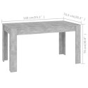  Stół jadalniany, szarość betonu, 140x74,5x76 cm, płyta wiórowa Lumarko!