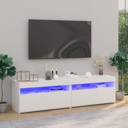  Szafki pod TV z oświetleniem LED, 2 szt., białe, 75x35x40 cm Lumarko!