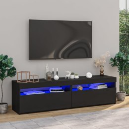  Szafki pod TV z oświetleniem LED, 2 szt., czarne, 75x35x40 cm Lumarko!