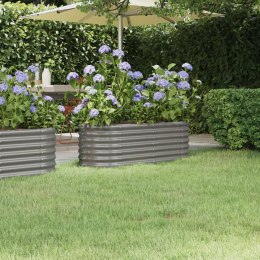  Donica ogrodowa, malowana proszkowo stal, 114x40x36 cm, szara Lumarko!
