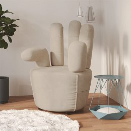  Fotel w kształcie dłoni, jasnoszary, aksamit Lumarko!