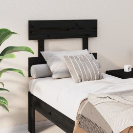  Wezgłowie łóżka, czarne, 103,5x3x81 cm, lite drewno sosnowe Lumarko!