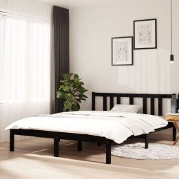  Rama łóżka, czarna, lite drewno, 140 x 190 cm Lumarko!