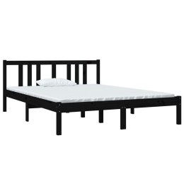  Rama łóżka, czarna, lite drewno, 140 x 190 cm Lumarko!