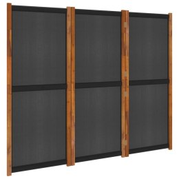 Lumarko Parawan 3-panelowy, czarny, 210 x 180 cm