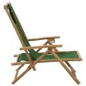  Fotel rozkładany, zielony, bambus i tkanina Lumarko!