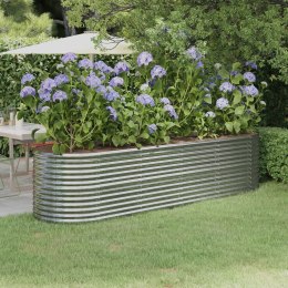  Donica ogrodowa, malowana proszkowo stal, 296x80x68 cm, srebrna Lumarko!