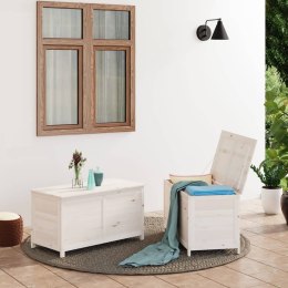 Ogrodowa skrzynia na poduszki, biała, 100x50x56 cm, jodłowa Lumarko!