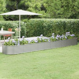  Donica ogrodowa, malowana proszkowo stal, 440x80x36 cm, srebrna Lumarko!