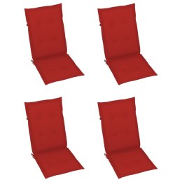  Poduszki na krzesła ogrodowe, 4 szt., czerwone, 120x50x3 cm Lumarko!