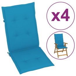  Poduszki na krzesła ogrodowe, 4 szt., niebieskie, 120x50x3 cm Lumarko!
