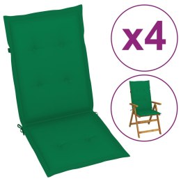  Poduszki na krzesła ogrodowe, 4 szt., zielone, 120x50x3 cm Lumarko!