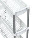  Wózek do przechowywania z 3 półkami, srebrno-biały, aluminiowy Lumarko!