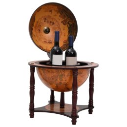 Lumarko Barek globus ze stojakiem na wino, brązowy, lity eukaliptus!