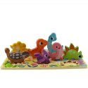 Tooky Toy Drewniane Puzzle Zwierzątka Dinozaury Dopasuj Kształty Lumarko!