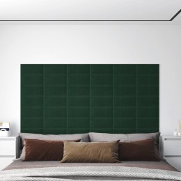 Panele ścienne, 12 szt, ciemnozielone, 30x15 cm tkanina 0,54 m² Lumarko!