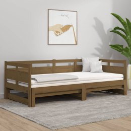  Łóżko rozsuwane, miodowy brąz, drewno sosnowe, 2x(80x200) cm! Lumarko!