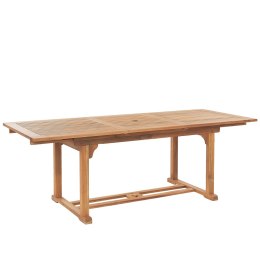  Stół ogrodowy rozkładany akacjowy 160/220 x 90 cm jasne drewno JAVA Lumarko!