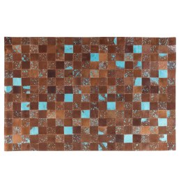  Dywan patchwork skórzany 140 x 200 cm brązowy ALIAGA Lumarko!