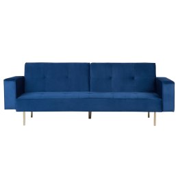  Sofa rozkładana welurowa niebieska VISNES Lumarko!
