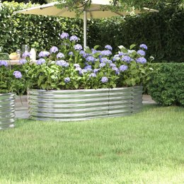  Donica ogrodowa, malowana proszkowo stal, 152x80x36 cm, srebrna Lumarko!