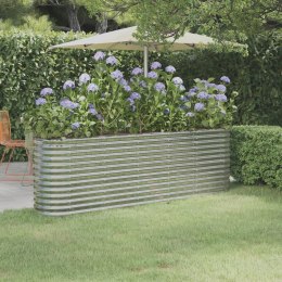  Donica ogrodowa, malowana proszkowo stal, 224x40x68 cm, srebrna Lumarko!