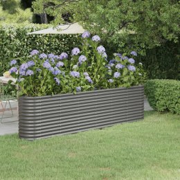  Donica ogrodowa, malowana proszkowo stal, 260x40x68 cm, szara Lumarko!