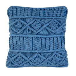  Bawełniana poduszka dekoracyjna makrama 45 x 45 cm niebieska KARATAS Lumarko!