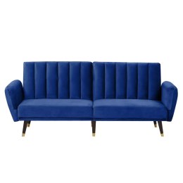  Sofa rozkładana welurowa ciemnoniebieska VIMMERBY Lumarko!