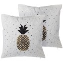  2 bawełniane poduszki dekoracyjne z ananasem 45 x 45 cm białe YASMIN Lumarko!
