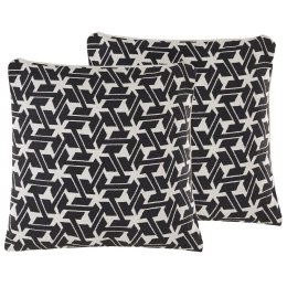  2 poduszki dekoracyjne w geometryczny wzór 45 x 45 cm czarno-białe ANDIRIN Lumarko!