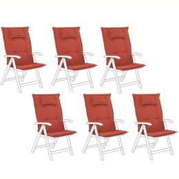  Zestaw 6 Poduszek Na Krzesła Ogrodowe Czerwony Toscana/java Lumarko!