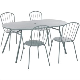  Zestaw ogrodowy metalowy stół i 4 krzesła jasnoniebieski CALVI Lumarko!