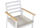  Zestaw Ogrodowy Stół I 4 Krzesła Biały Z Poduszkami Beżowymi Cavoli Lumarko!