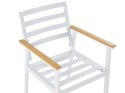  Zestaw Ogrodowy Stół I 4 Krzesła Biały Z Poduszkami Beżowymi Cavoli Lumarko!