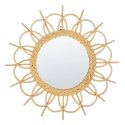  Rattanowe okrągłe lustro ścienne słońce ⌀ 60 cm naturalne TELAKIA Lumarko!