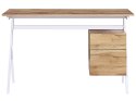  Biurko z szafką i szufladą 120 x 60 cm jasne drewno z białym ASHLAND Lumarko!