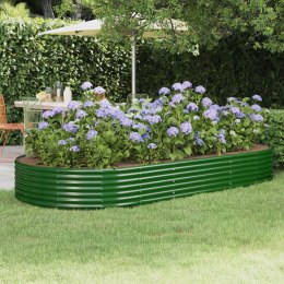  Donica ogrodowa, malowana proszkowo stal, 296x140x36 cm zielona Lumarko!