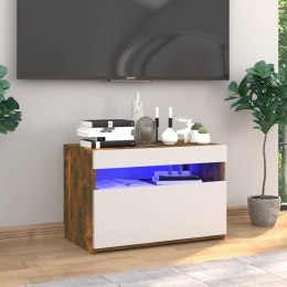 Szafka pod TV z oświetleniem LED, przydymiony dąb, 60x35x40 cm Lumarko!