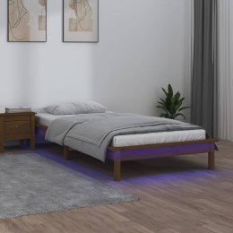  Rama łóżka z LED, miodowy brąz, 100 x 200 cm, lite drewno Lumarko!